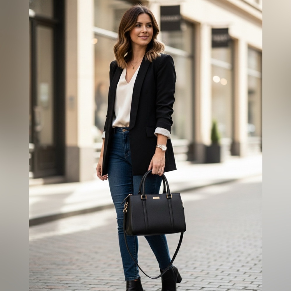 Kate Spade New York woman’s satchel black Saffiano Leather handbag 👜 USED ONCE